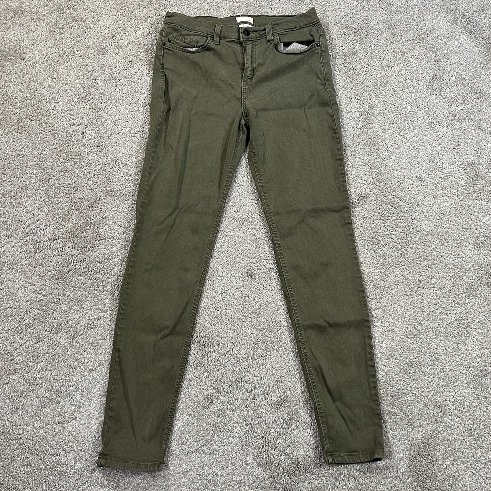 Id 23 Jeans 29 Skinny Olive Green Stretch Made In‎ USA Casual Women's Pants